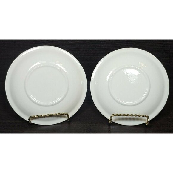 Sovereign Potters Pansy Flower Gold Rim Serve Ware Saucers Plates Set Of 2 - Picture 2 of 9